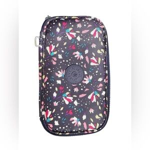 Kipling Floral 50 Pens Case Navy with Pink & Teal Accents